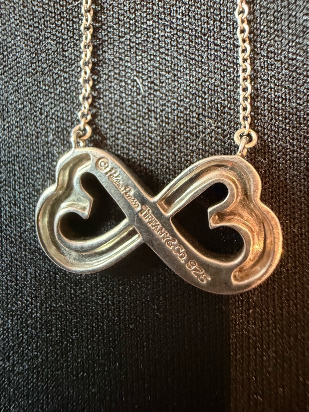 Tiffany & Co. Silver Infinity Heart Necklace with Tiffany Blue Pouch - Picture 3 of 6